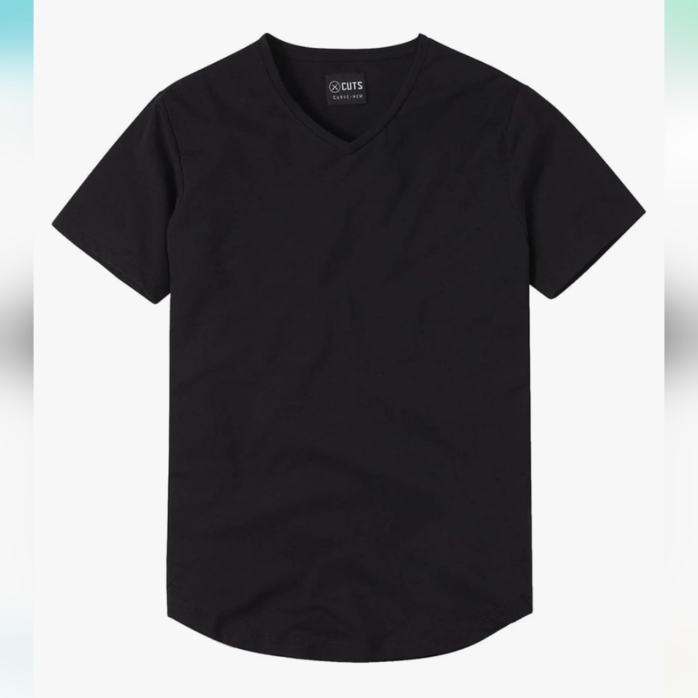 NWOT Men's Large CUTS Clothing AO V-Neck Casual S/S T-Shirt. Curve Hem, PYCA PRO - Picture 5 of 7